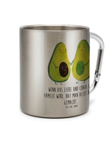 Mr. & Mrs. Panda Haferl Avocado Pärchen mit Spruch in Silber