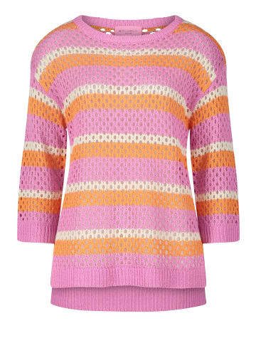 Betty Barclay Grobstrick-Pullover mit Streifen in Patch Pink/Orange