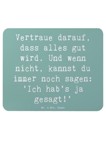 Mr. & Mrs. Panda Maus Pad Spruch Schutz & Vertrauen mit Spruch in Meeresbrise