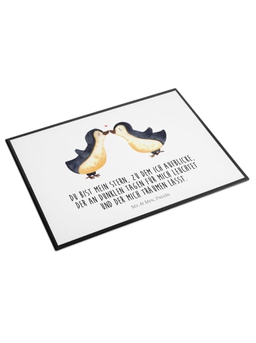 Mr. & Mrs. Panda Schreibunterlage Pinguin Liebe mit Spruch in Weiß