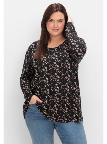 sheego Langarmshirt in schwarz gemustert