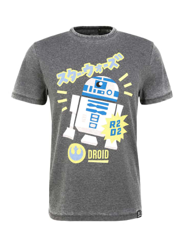 Recovered T-Shirt Star Wars R2D2 Japanese in Dunkelgrau