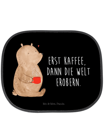 Mr. & Mrs. Panda Auto Sonnenschutz Bär Kaffee mit Spruch in Schwarz