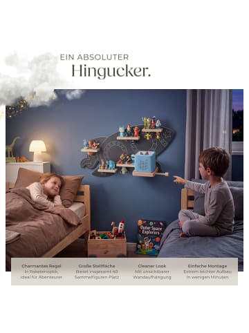 tectake Figurenregal für 40 Tonies, magnetisch, inklusive Kopfhörerhalterung