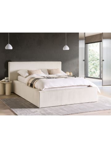 Beliani Doppelbett LILLEBONNE in Beige/Schwarz - (W) 192 x (H) 100 x (L) 226 cm