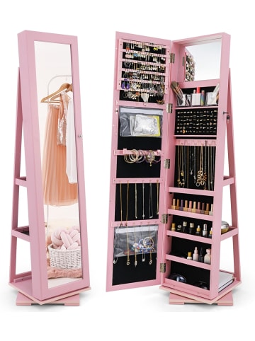 COSTWAY Schmuckaufbewahrung in Rosa