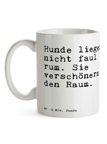 Mr. & Mrs. Panda Tasse Hunde liegen nicht faul... mit Spruch in Weiß