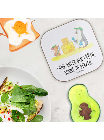 Mr. & Mrs. Panda Untersetzer für Gläser Sommer Meer Strand mit S... in Weiß