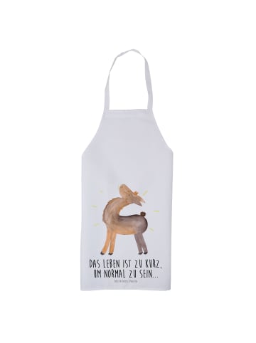 Mr. & Mrs. Panda Schürze Lama Stolz mit Spruch in Weiß