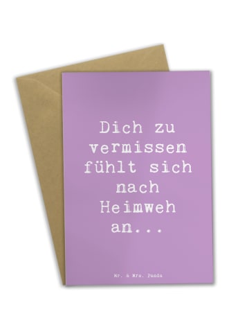 Mr. & Mrs. Panda Grußkarte Spruch Heimweh Sehnsucht mit Spruch in Lavendeltraum