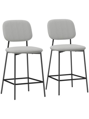 HOMCOM Barhocker-45L x 49B x 102H cm-Hellgrau