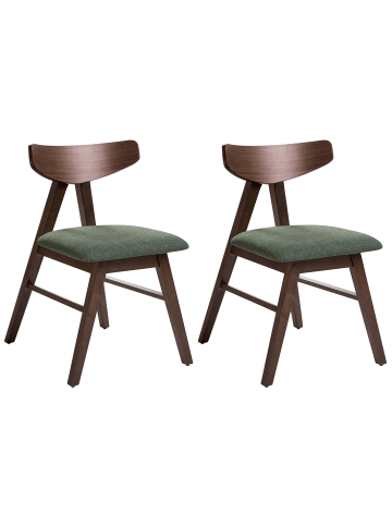 Beliani 2er-Set Esszimmerstuhl LACOTA in Braun/Grün