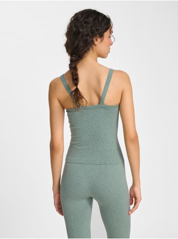 Hummel T-Shirt Hmlyoga Multisport Damen in CHINOIS GREEN MELANGE