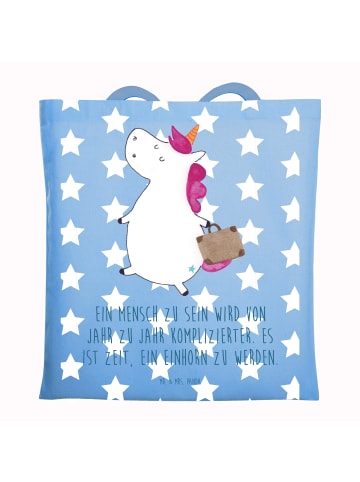 Mr. & Mrs. Panda Tragetasche Einhorn Koffer mit Spruch in Sky Blue