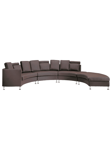 Beliani U-förmiges Sofa ROTUNDE in Braun/Silber - (W) 448 x (H) 76 x (L) 236 cm