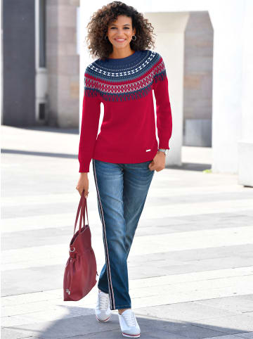 WITT WEIDEN Norwegerpullover in kirsche-nachtblau-gemustert