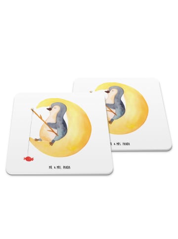 Mr. & Mrs. Panda Coaster Pinguin Mond ohne Spruch in Weiß