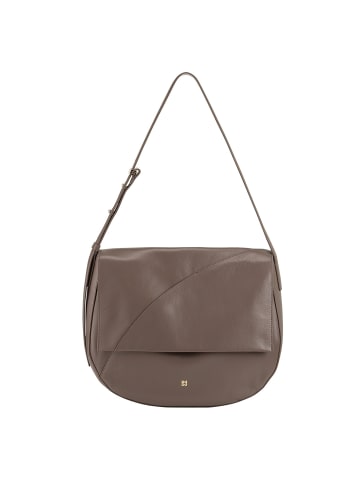 DuDu Formentera Schultertasche Leder 34 cm taupe