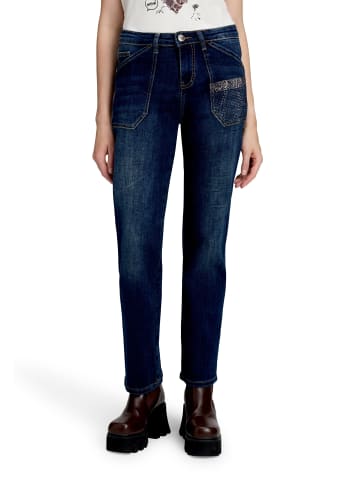 CARTOON Regular Fit-Jeans mit Strass in Dark Blue Denim