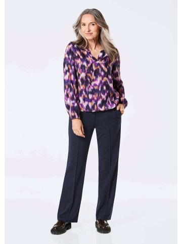 GOLDNER Weite Stoffhose VERA mit Biesen in marine