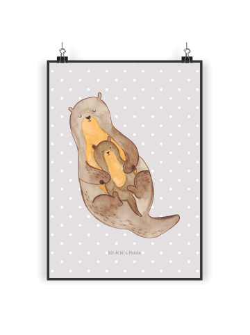 Mr. & Mrs. Panda Plakat Otter Kind ohne Spruch in Grau Pastell
