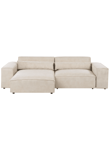 Beliani Ecksofa HELLNAR in Beige - (W) 262 x (H) 70 x (L) 176 cm