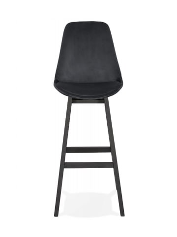 KADIMA DESIGN Barhocker Samt Holz 75 cm Sitzhöhe | Schwarz Design in Schwarz