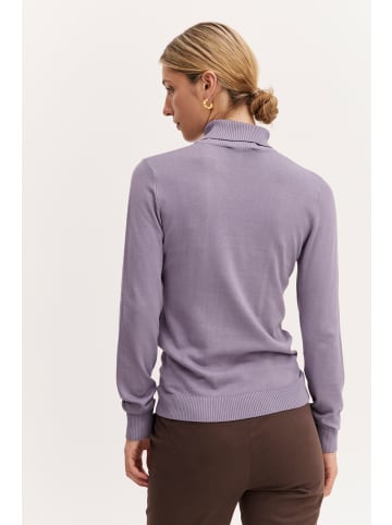 b.young Dünner Feinstrick Pullover Basic Langarm Rollkragen BYPIMBA in Lila