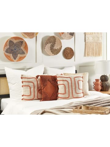 Beliani Dekokissen PLEIONE in Beige/Orange - (W) 45 x (H) 14 x (L) 45 cm