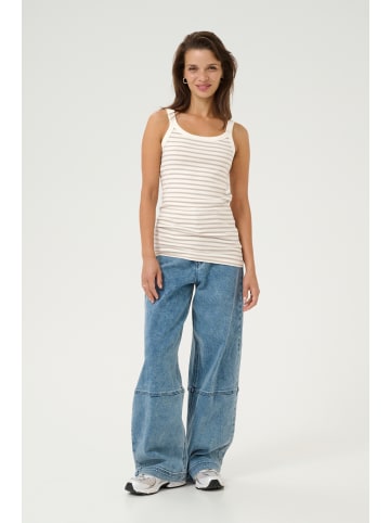 Kaffe T-shirt KAliddy Slim fit in Chalk/Feather Gray Stripe
