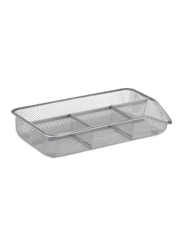 relaxdays Schreibtischorganizer in Silber - (B)27,5 x (H)4,8 x (T)16 cm