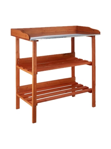 relaxdays Pflanztisch in Orange - (B)91,8 x (H)87,5 x(T)41,5 cm