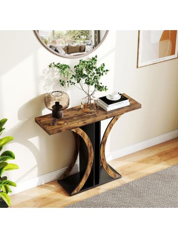 COSTWAY Konsolentisch 100 cm in Hellbraun