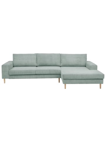 58 aufm Kessel SOFA mit Longchair rechts Kaylynn Cordstoff silber