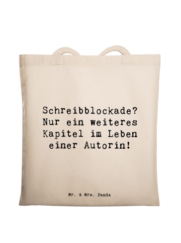 Mr. & Mrs. Panda Jutebeutel Spruch Autorin Kapitel mit Spruch in Creme