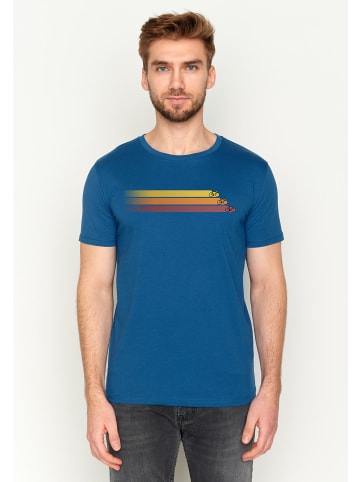 GreenBomb T-Shirt Bike Triple Stripes in Surf-Blau
