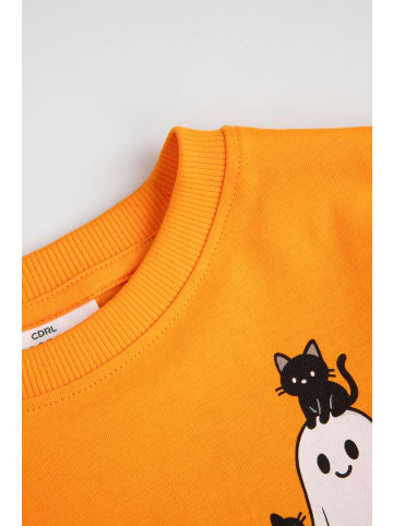 Coccodrillo Baumwoll-T-Shirt mit kurzen Ärmeln Halloween in orange