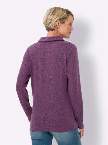 Sieh an! Langarm-Shirt in violett-schwarz-meliert