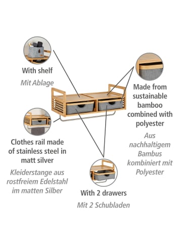 Wenko Wandgarderobe Bahari in Natur