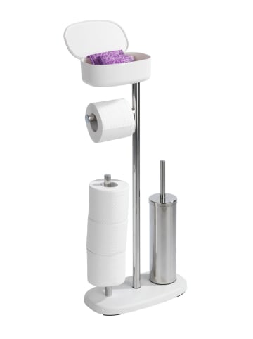 Wenko WC-Garnitur mit Ablage und Stauraum RIVAZZA in Weiß, (B) 17 x (H) 72 x (L) 32 cm