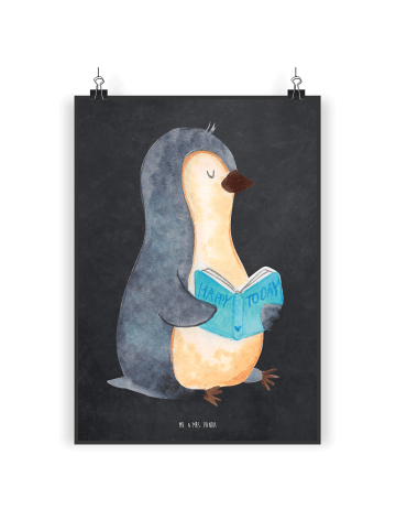 Mr. & Mrs. Panda Bild Pinguin Buch ohne Spruch in Kreidetafel