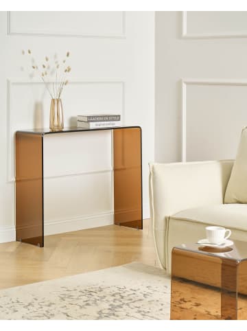 Beliani Konsolentisch KENDALL in Braun - (W) 90 x (H) 75 x (L) 30 cm