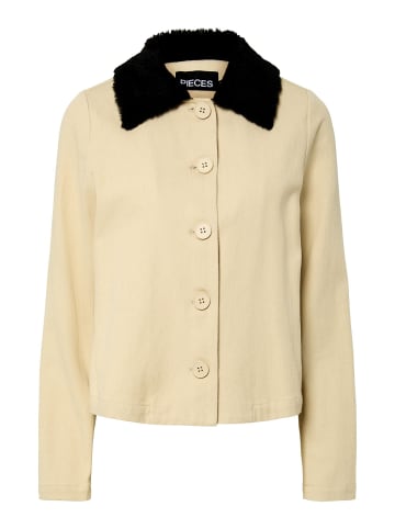 Pieces Jeansjacke in Beige