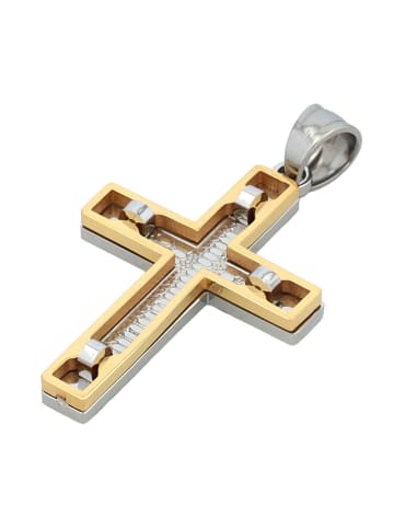 Adeliás Unisex Anhänger – Kreuz Kreuzanhänger aus Edelstahl in silber