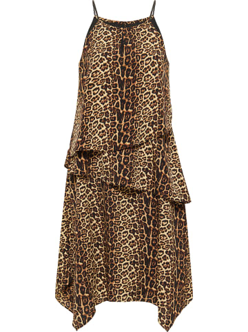 faina Damen Kleid Mit Leoprint in Beige Leo