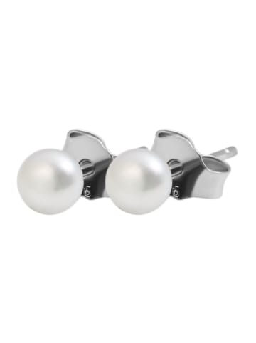 Adeliás Damen Ohrringe – Ohrstecker aus 925 Silber mit Süßwasserperle in silber