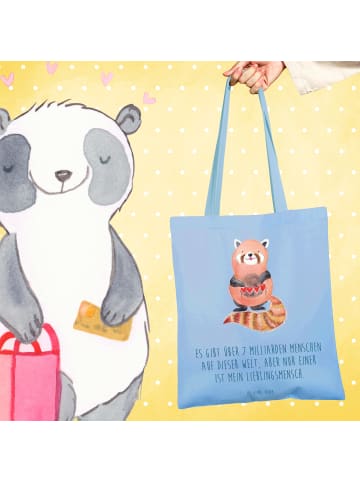 Mr. & Mrs. Panda ToteBag Roter Panda mit Spruch in Sky Blue