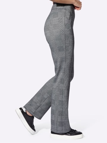 Heine Jerseyhose in schwarz-ecru-kariert