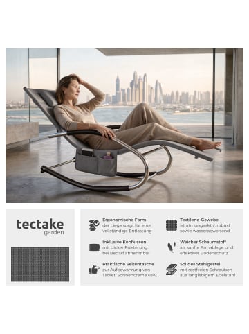 tectake ergonomische Sonnenliege, Belastbarkeit 120 kg, 62 x 146 x 92 cm