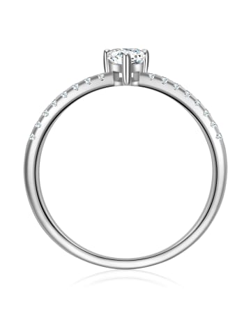 Trilani Ring Herz aus Sterling Silber mit Zirkonia in silber